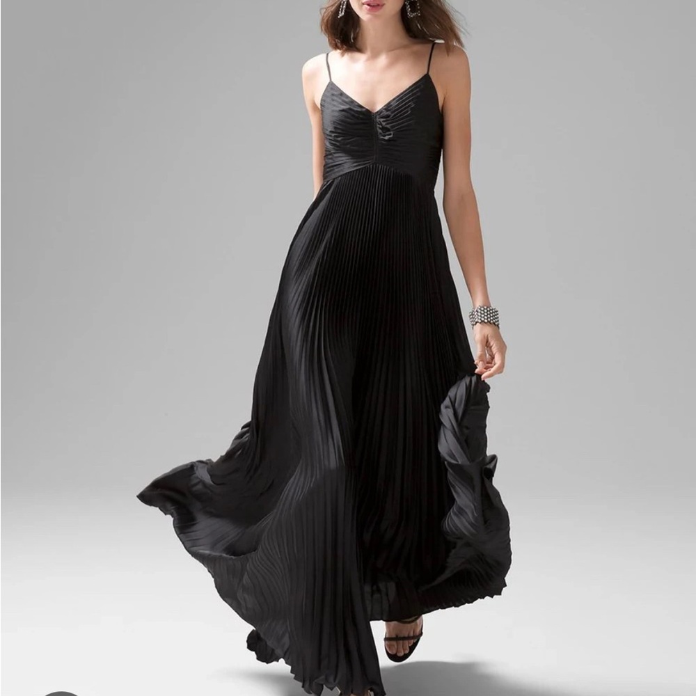 Black Pleated Maxi Dress / Gown